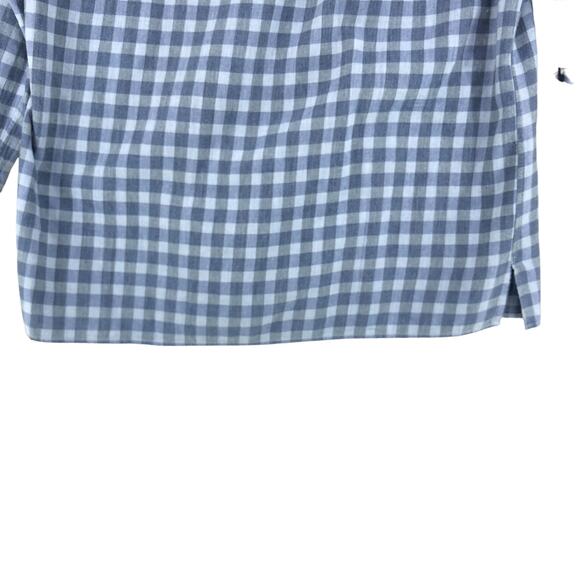 Canali Mens Size M Shirt Casual Button Front Gingham Cotton Blue Gray - Picture 9 of 16